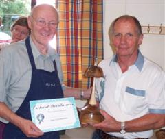 Runner up Howard Overton receives his certificate from Reg slack